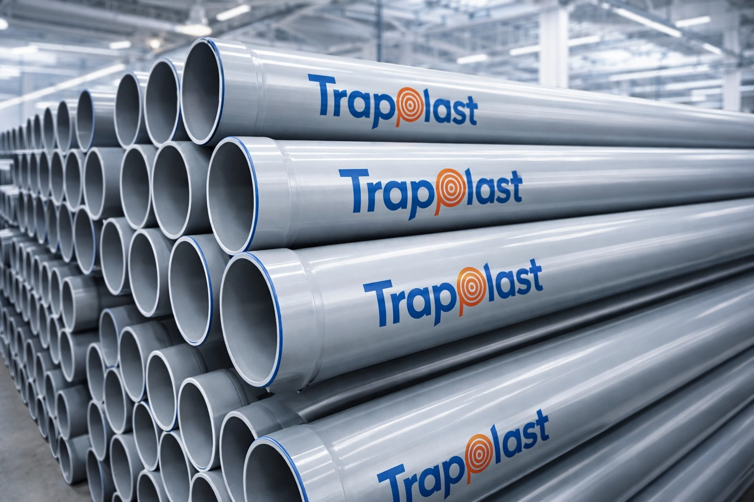 Tuyaux PVC pression TRAPLAST empiles pour reseaux d adduction